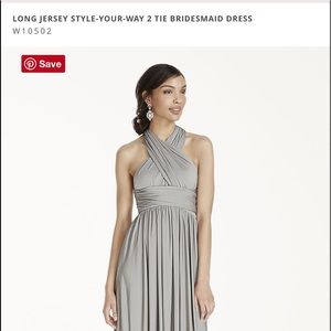 David’s Bridal Long Jersey Tie Dress